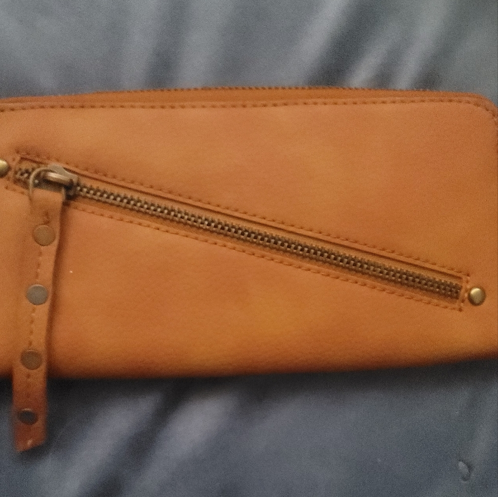 Free People Distressed Brown Vegan Wallet/Card Holder